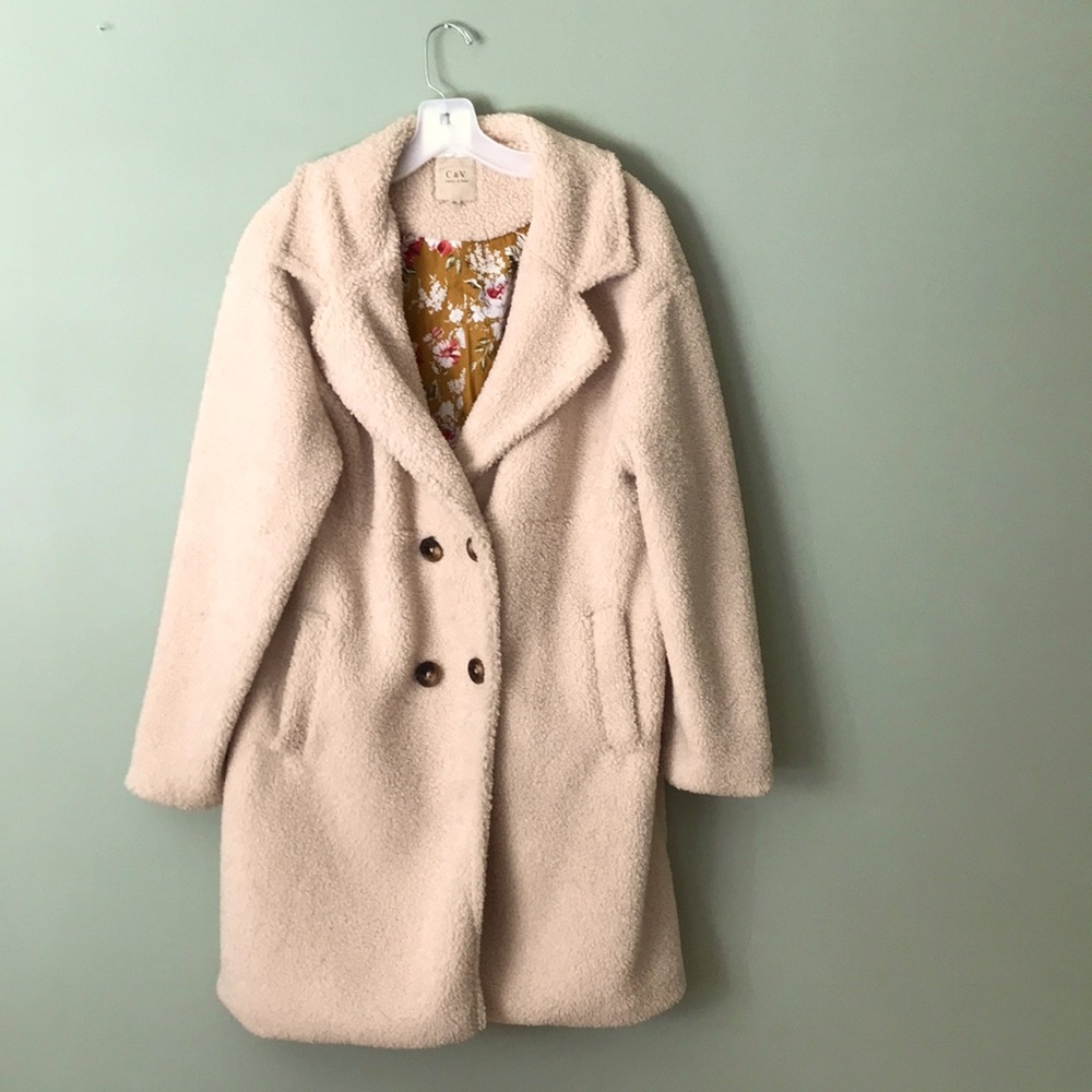 Chelsea & Violet Cream Teddy Jacket